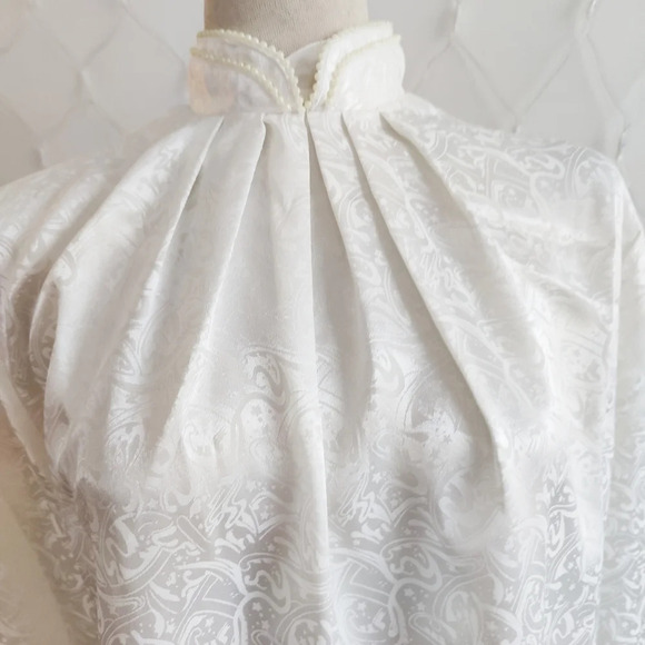 Vintage Blouse / Faux Pearls / Size Large (12) - Picture 2 of 9